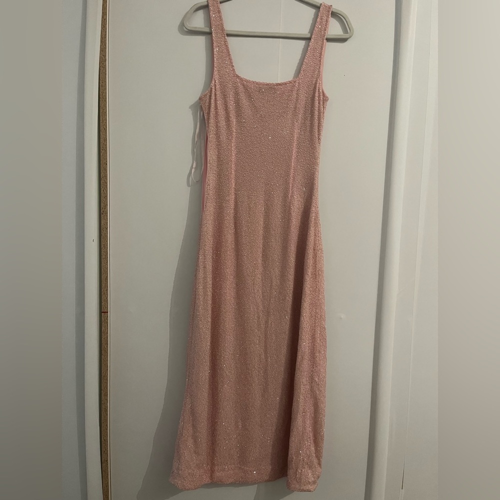 Staud Pink beaded‎ Dress with Slit - Picture 6 of 6